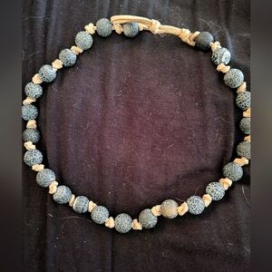 Elegant Black and Tan Beaded Necklace